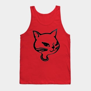 Retro Winking Cat Tank Top